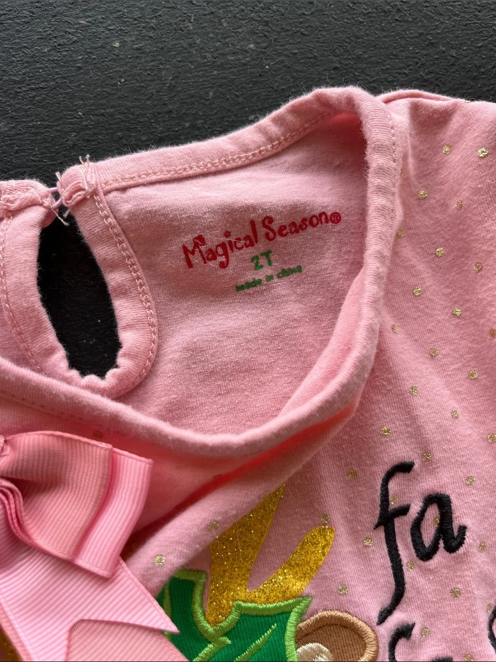 Magical Season Pink Reindeer Ruffle Dress toddler Top